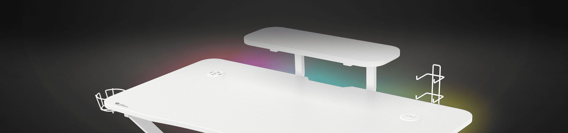 HOLM 320 RGB - WHITE GAMING DESK