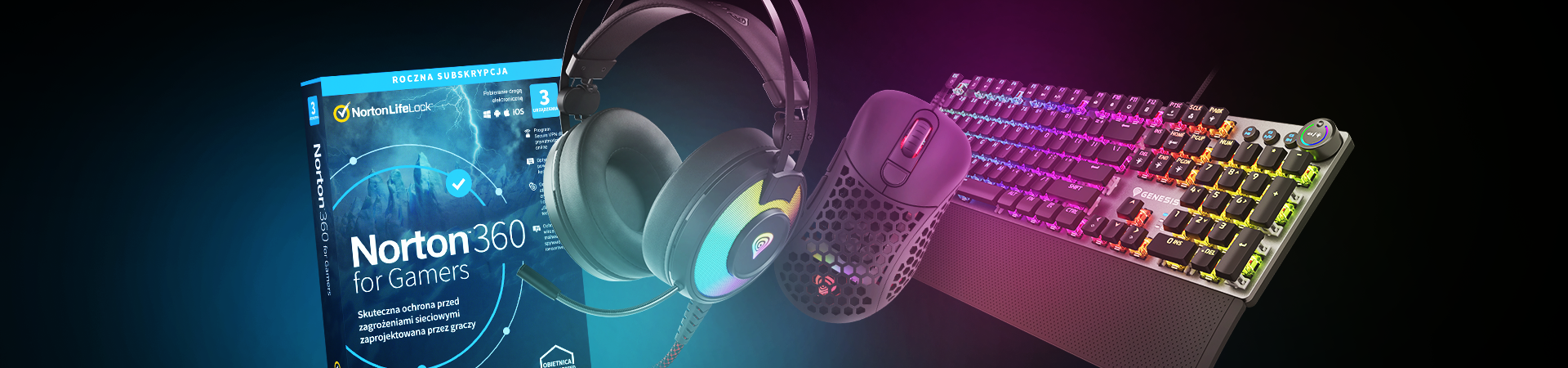 ¡Compra equipo de juego Genesis y consigue Norton 360 para Gamers por 1 € !