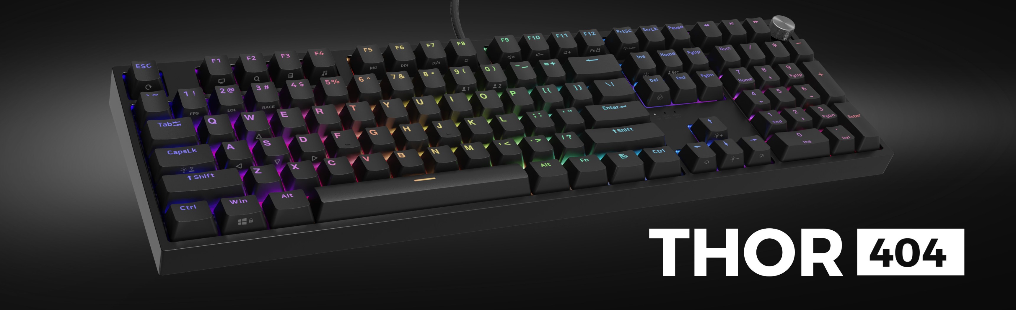 Teclado mecánico para juegos con retroiluminación RGB, con interruptores Gateron Yellow Pro, modelo THOR 404