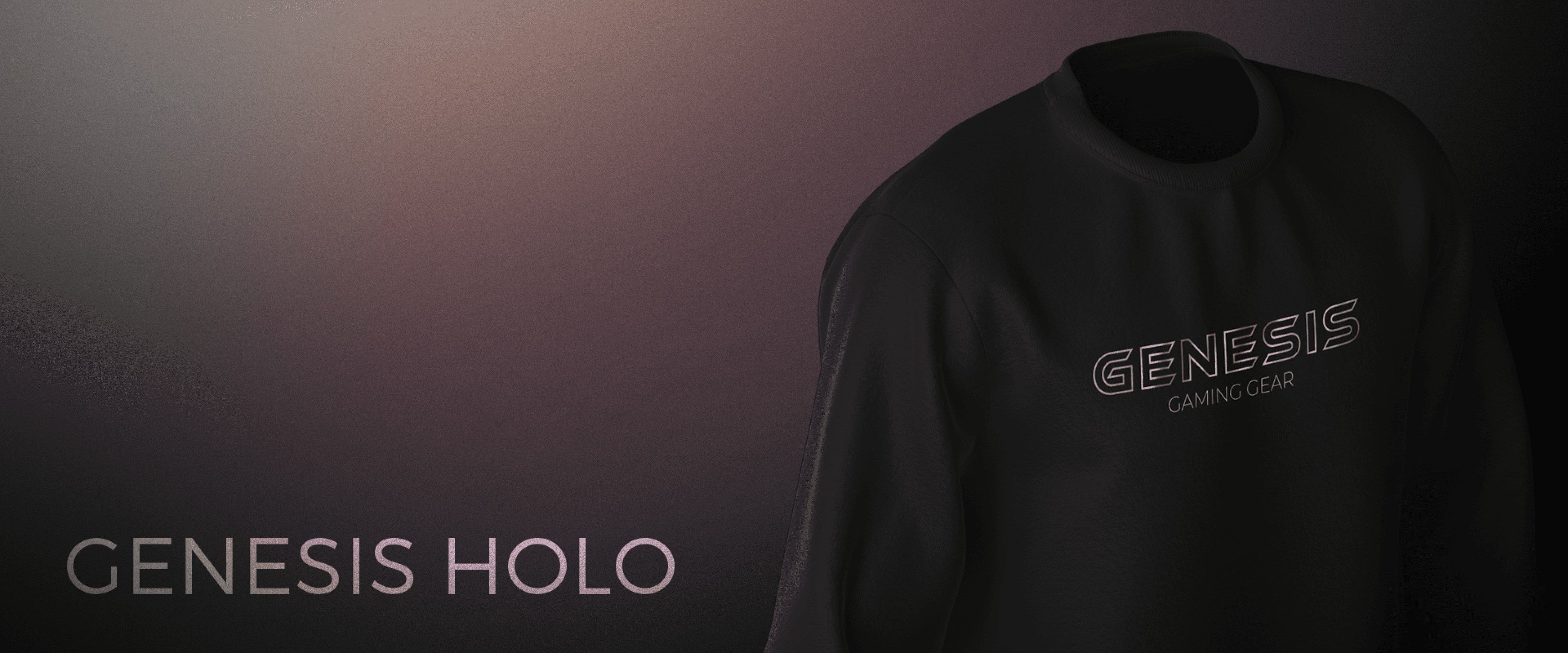 Sudadera negra de manga larga con el logotipo "GENESIS" y el texto "Gaming Grip" en un diseño elegante y minimalista