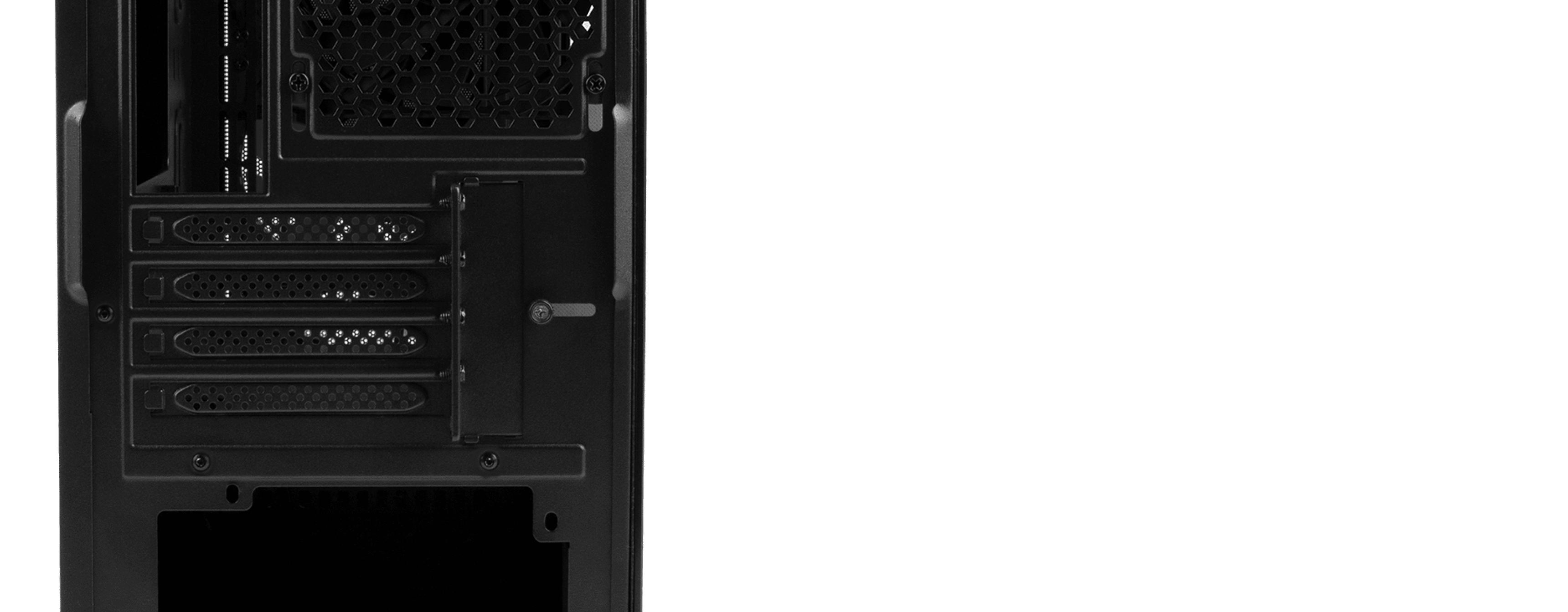 Minitorre Genesis Irid 503 V2 MATX negra con ventana lateral transparente y múltiples ranuras de ventilación