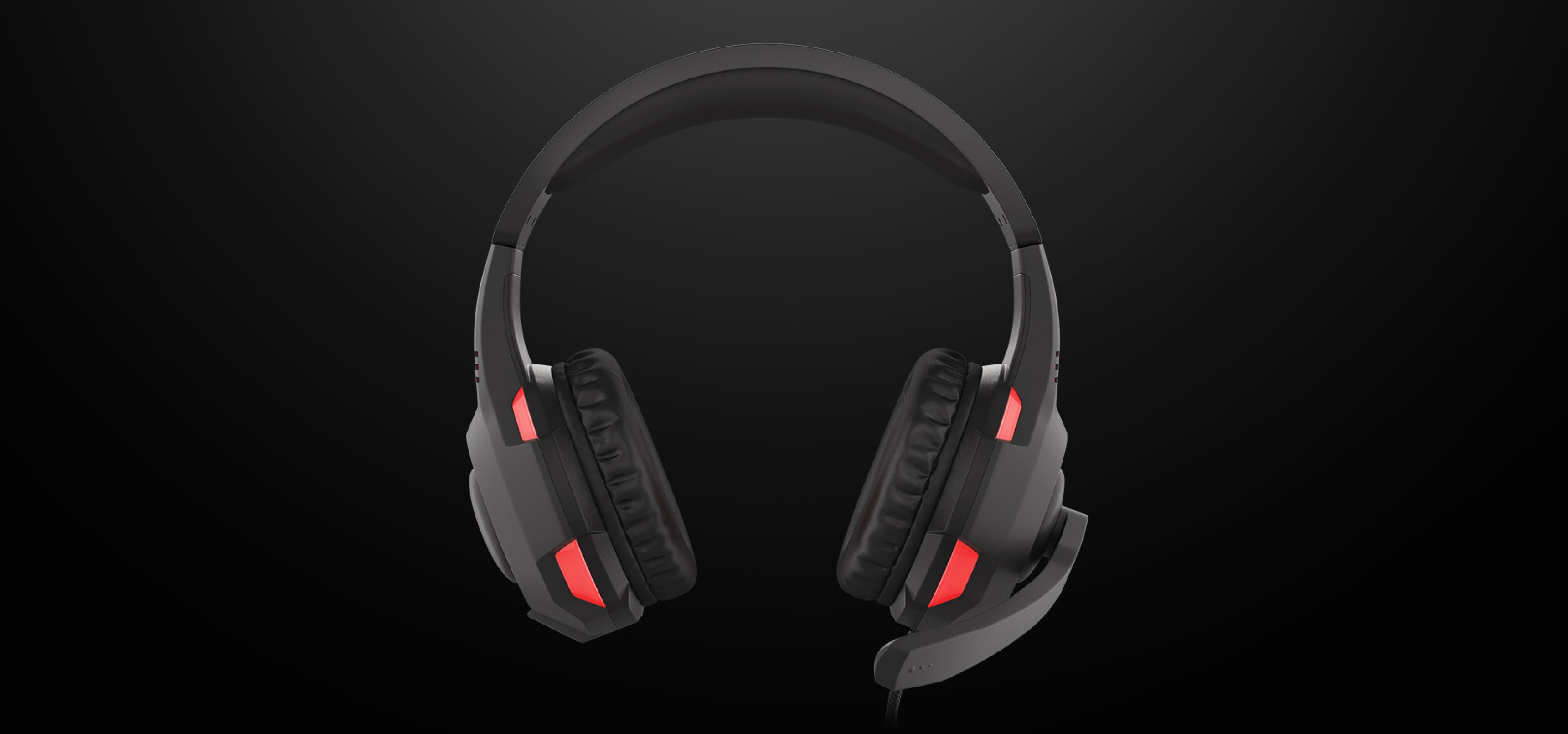 Auriculares para juegos Genesis Radon 210 7.1 USB negros y rojos con micrófono, auriculares acolchados y diadema ajustable