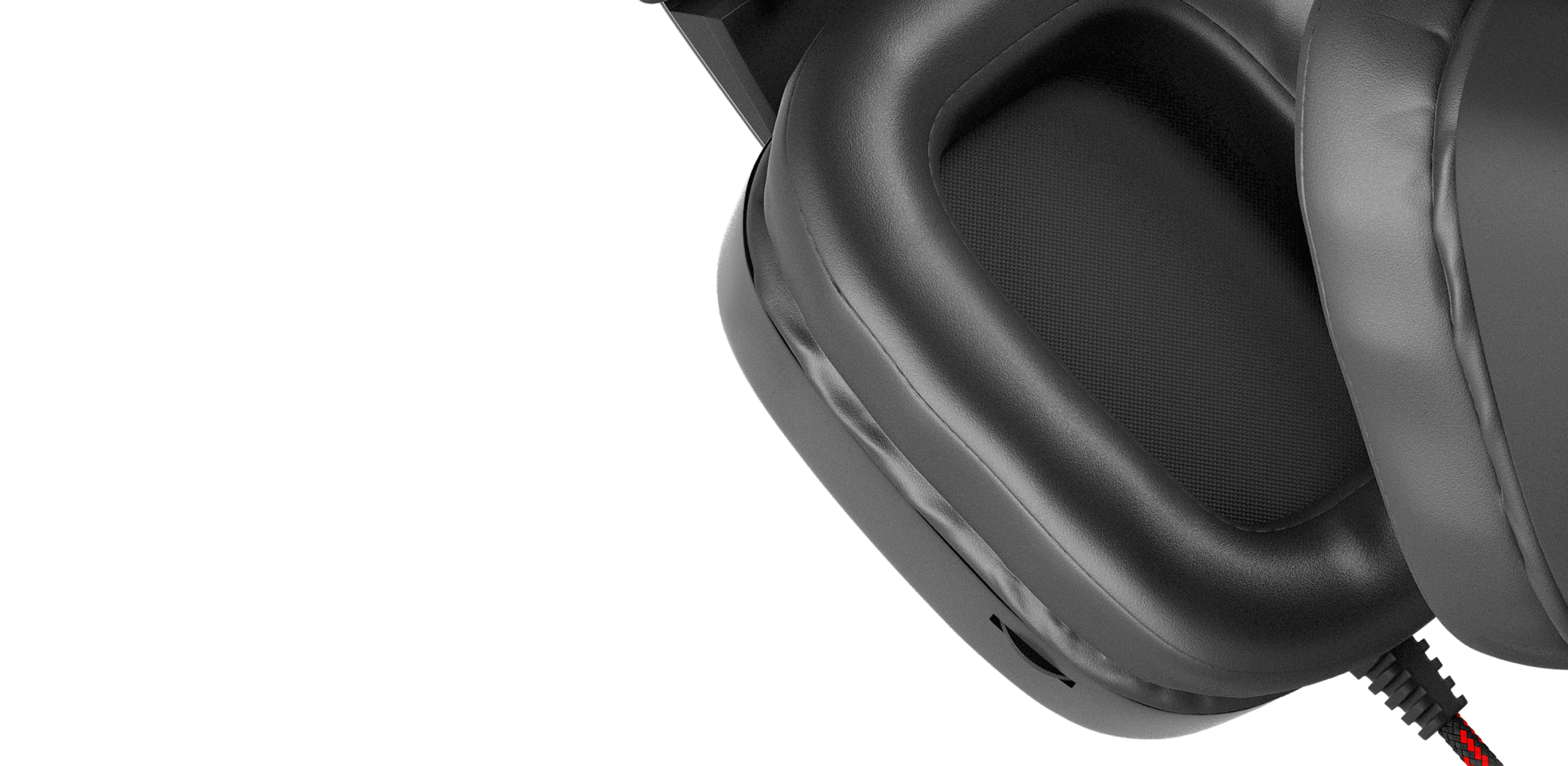Auriculares over-ear Genesis Radon 720 7.1 negros y rojos con micrófono integrado y conexión USB