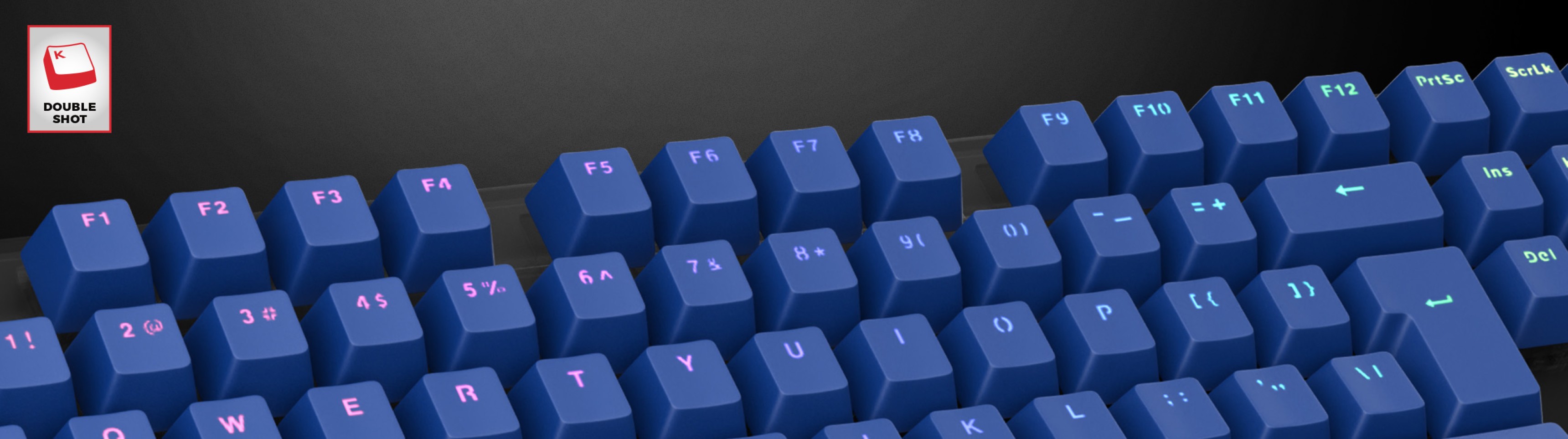 Teclados azules de doble disparo con letras iluminadas, diseñados para un teclado mecánico. Elegante y duradero para jugadores