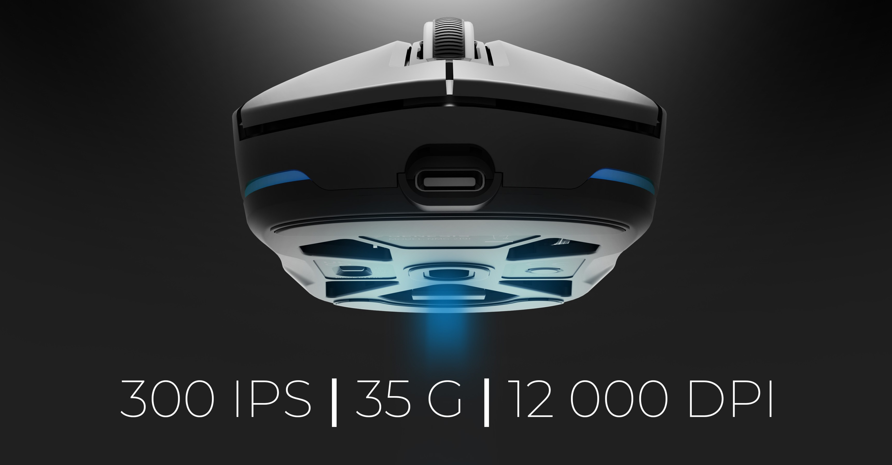 Ratón inalámbrico para juegos con un diseño elegante, con especificaciones: 300 IPS, 35 G y 12.000 PPP