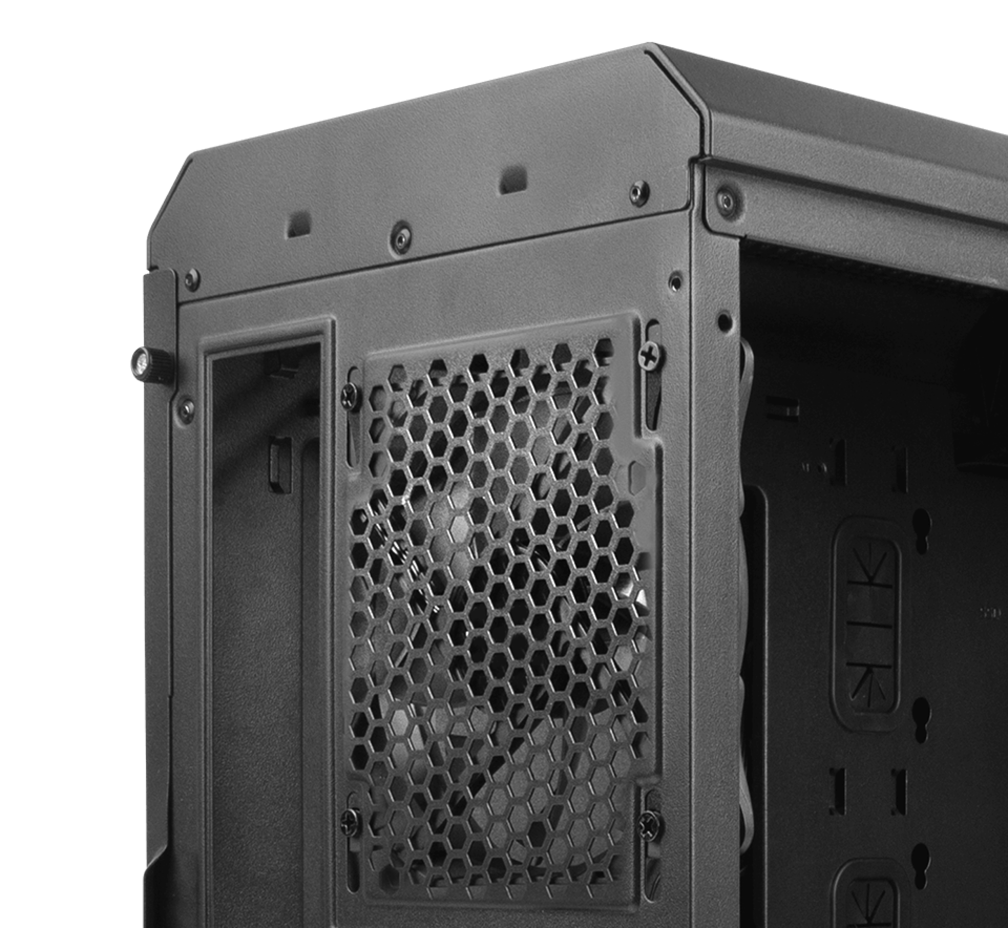 Minitorre Genesis Irid 503 V2 MATX negra con panel de malla para ventilación y ventana lateral transparente
