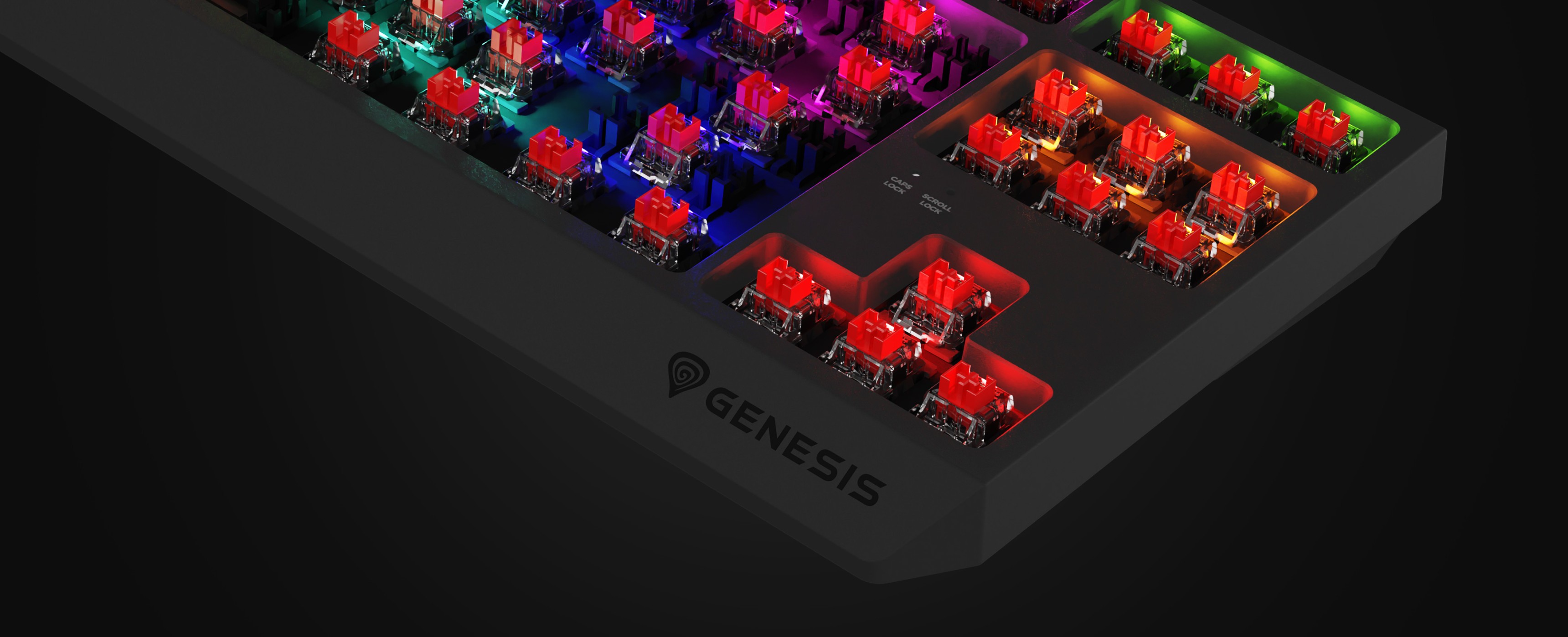 Teclado mecánico para juegos con iluminación RGB de colores e interruptores rojos Outemu intercambiables en caliente, con un diseño TKL compacto