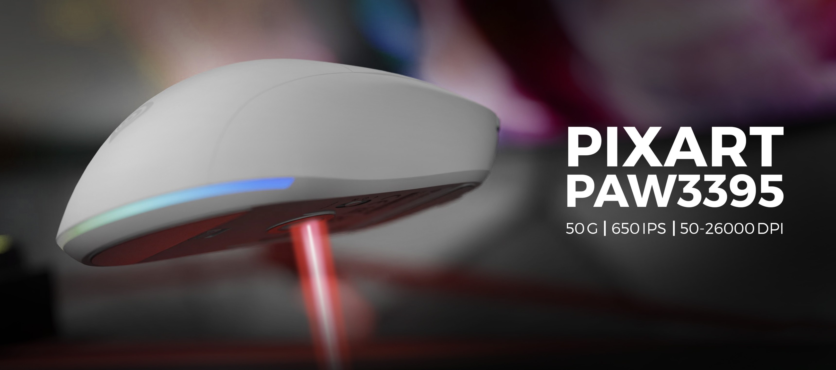 Ratón inalámbrico para juegos con ajustes personalizables, que incorpora el sensor PIXART PAW3395 y un elegante diseño negro