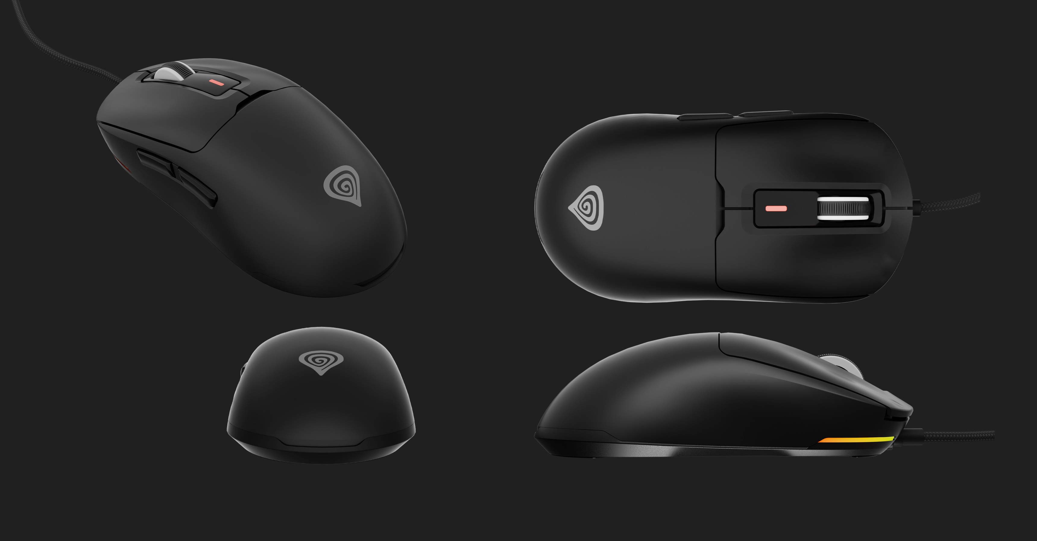 Ratón para juegos RGB negro Genesis Krypton 660, con diseño con cable, DPI ajustable hasta 12000 y botones programables