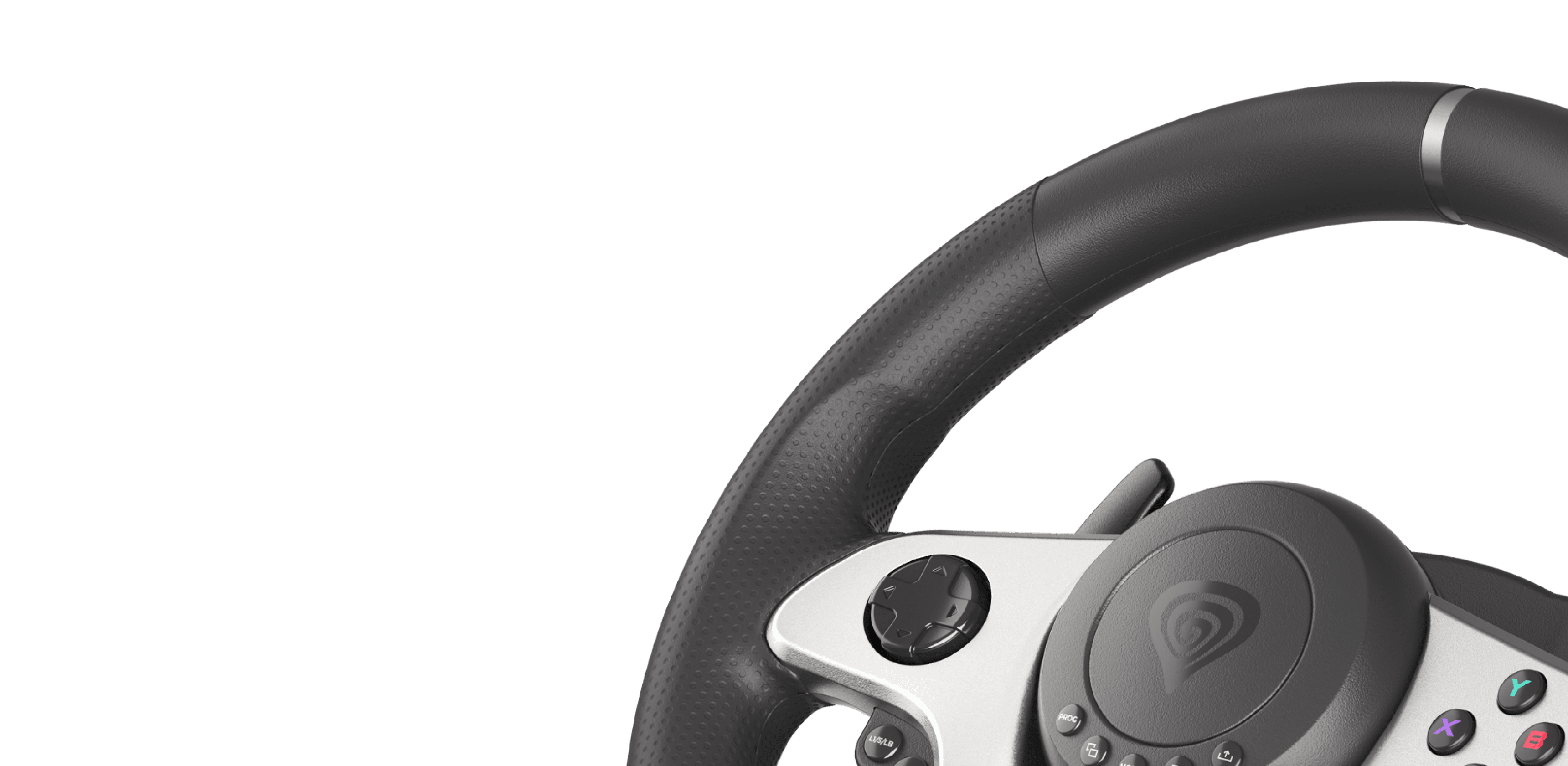 Volante de carreras para PC y consolas con empuñadura texturizada y botones para un mejor control del juego