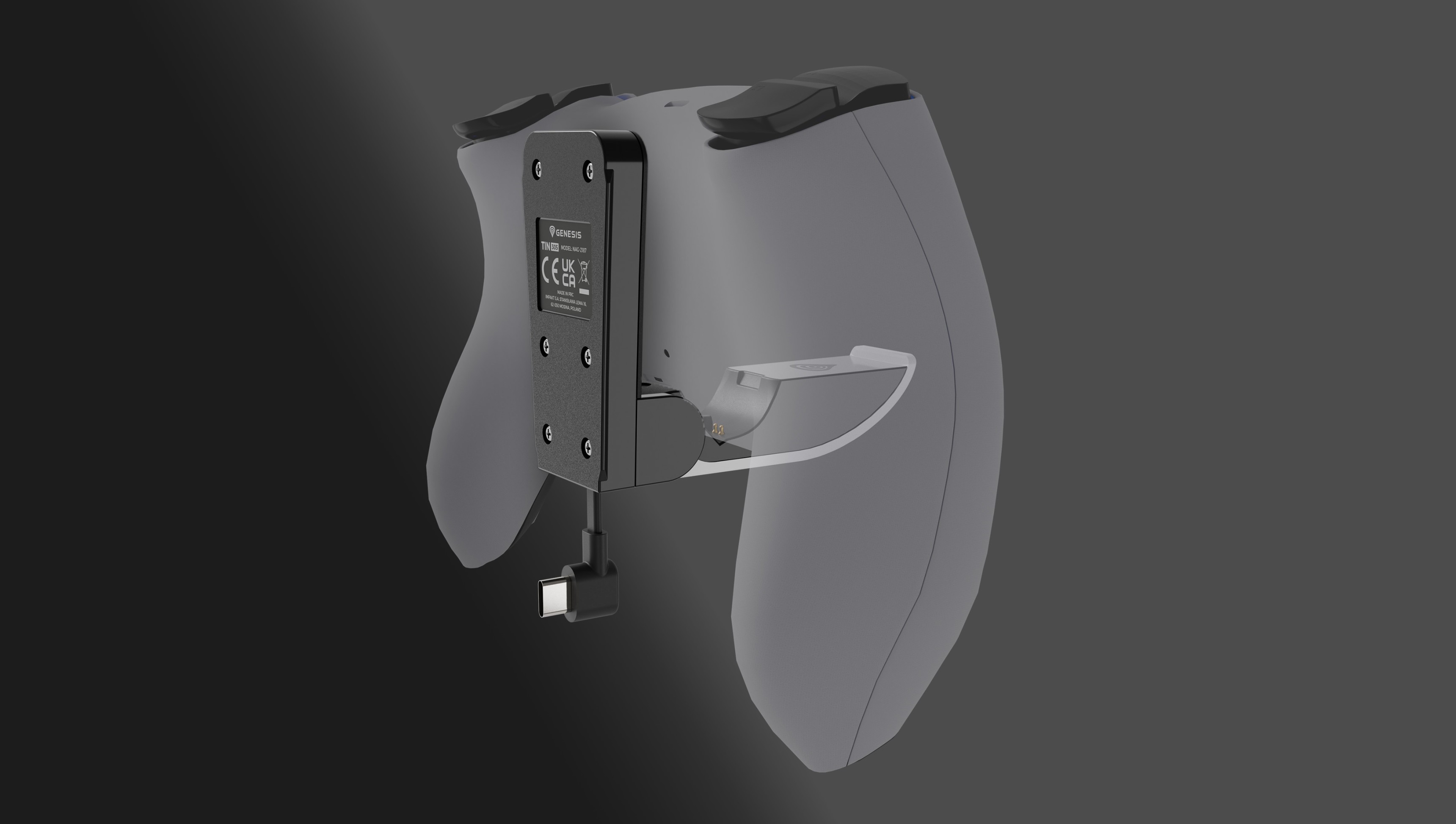 Base de carga para mandos Genesis TIN 305, compatible con PS5 Slim, con un diseño elegante y conexiones sencillas