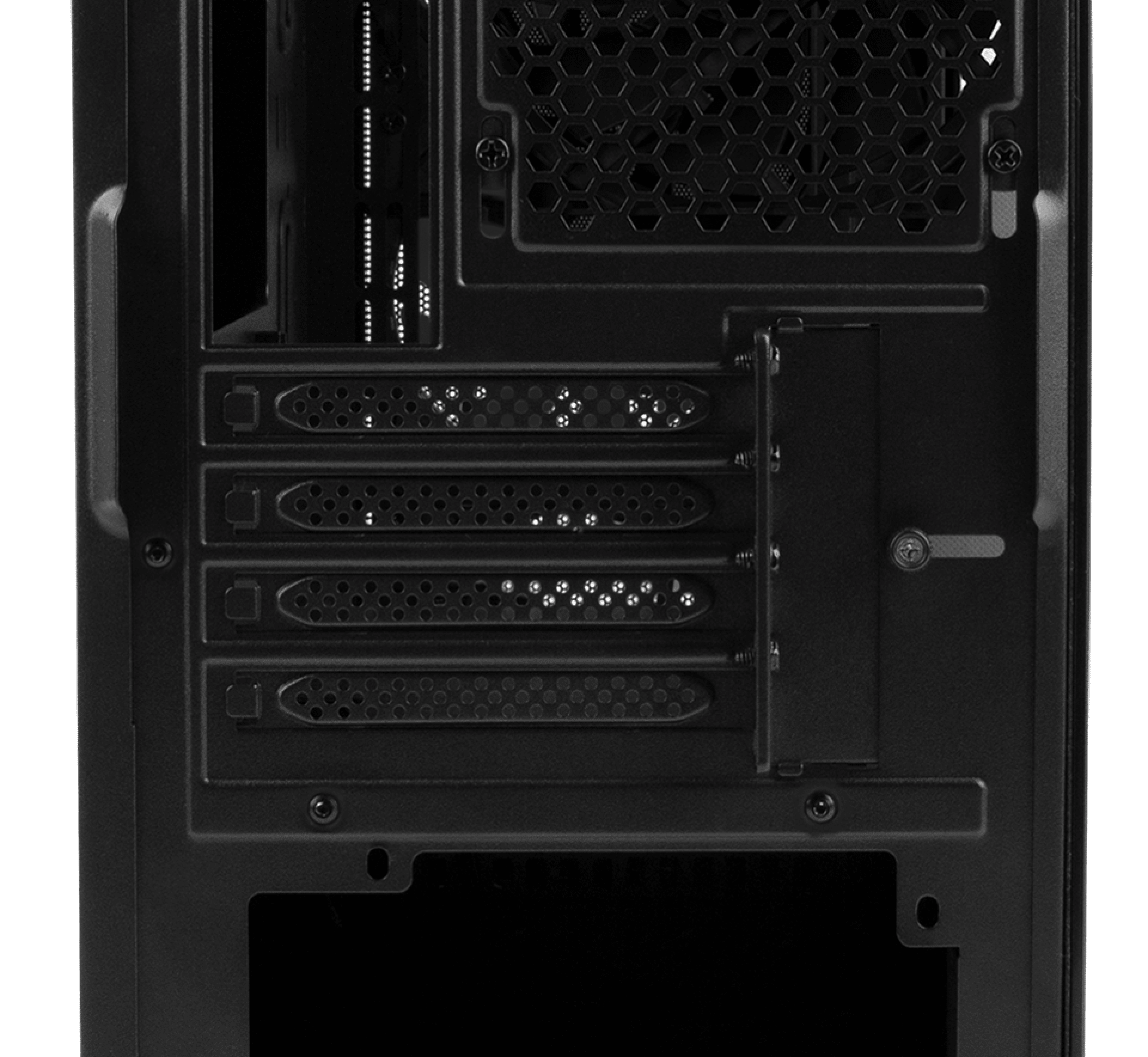 Minitorre Genesis Irid 503 V2 MATX negra con ventana, con múltiples ranuras de expansión y ventilación