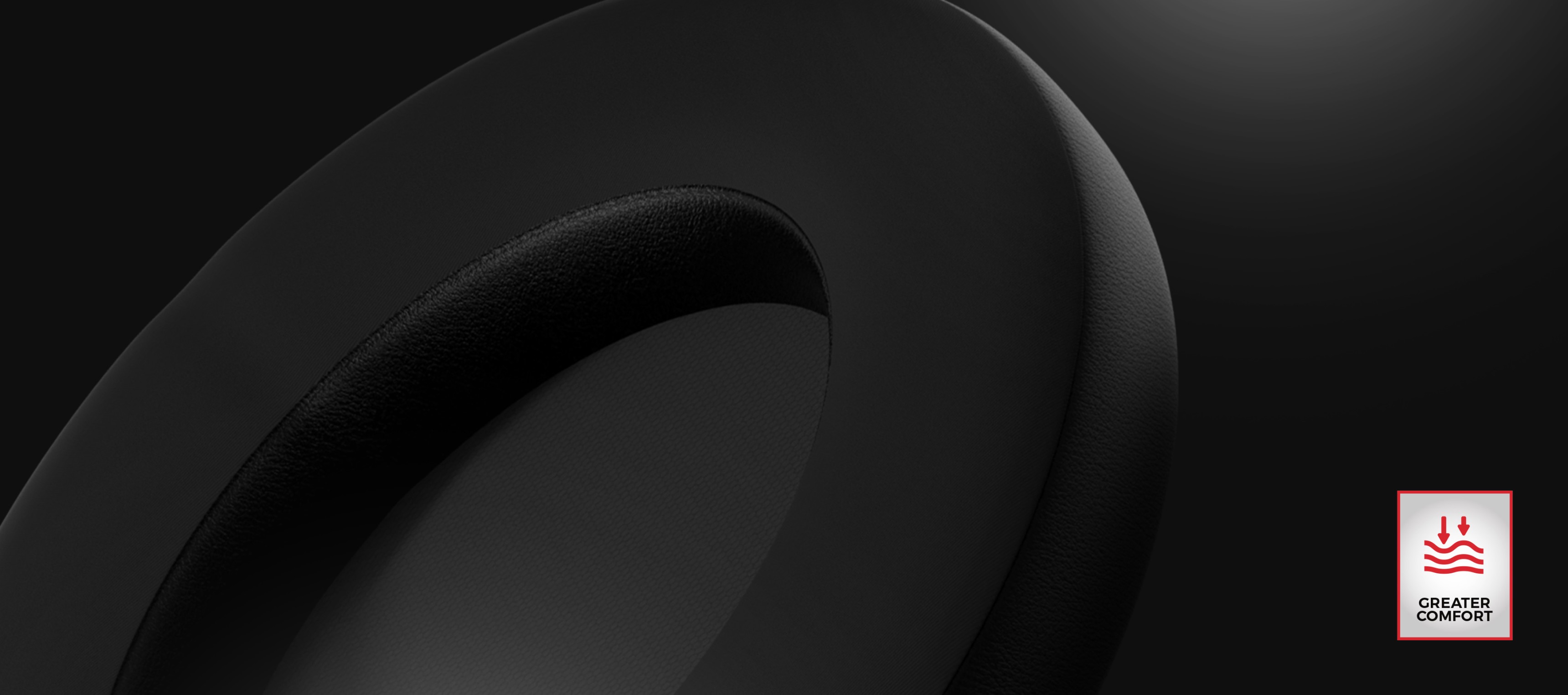 Primer plano de las almohadillas híbridas Genesis Toron EP01, que muestran un elegante diseño negro para mayor comodidad y estilo