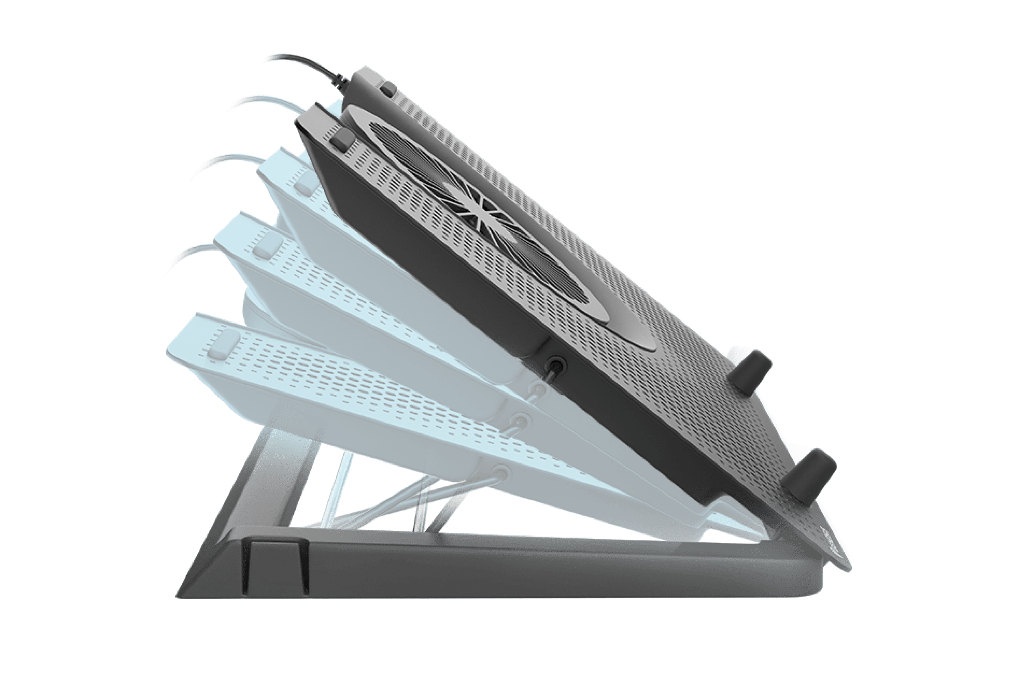 Almohadilla de refrigeración para portátiles, compatible con dispositivos de 15,6-17,3", con 5 ventiladores, altura ajustable y conexión USB