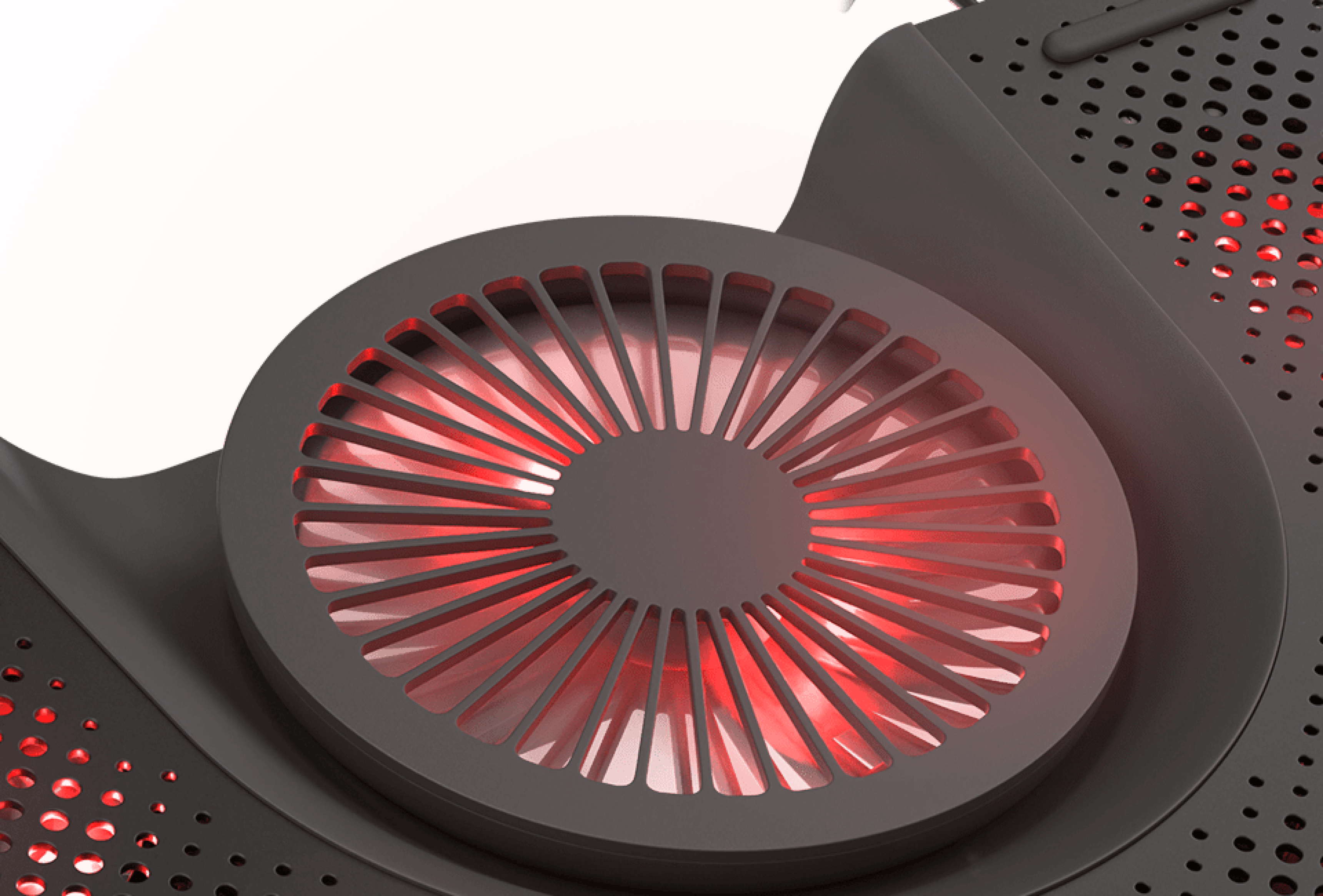Almohadilla de refrigeración para portátiles de 15,6-17,3", con cinco ventiladores, retroiluminación roja y conexión USB