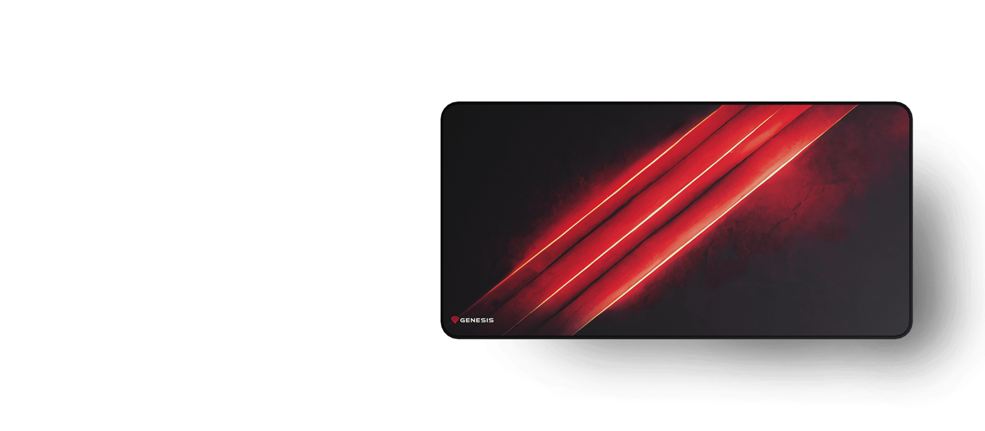 Alfombrilla de ratón para juegos con una superficie negra con rayas diagonales rojas y un diseño elegante, que mide 900x450 mm