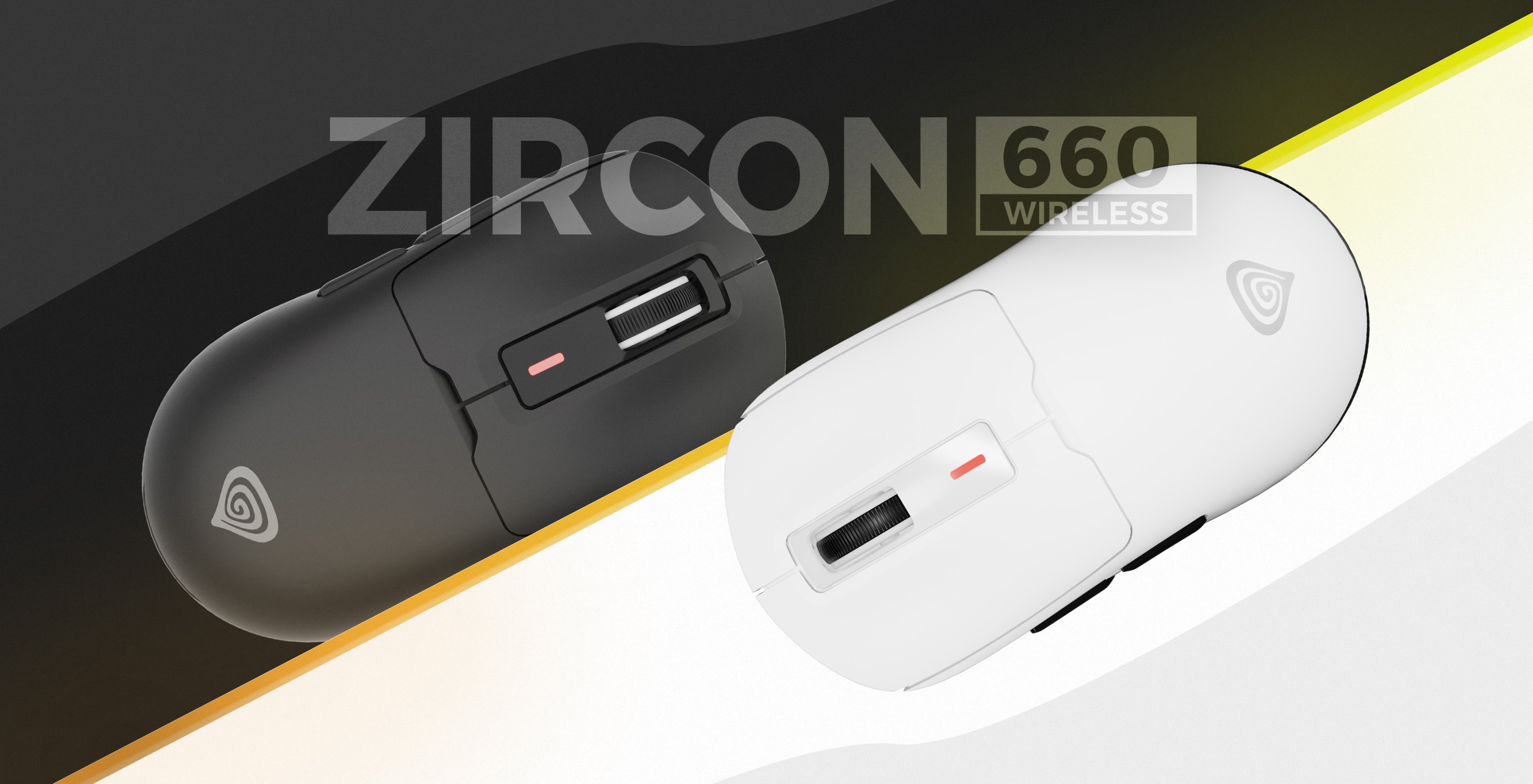 Ratón inalámbrico para juegos Genesis Zircon 660 en blanco y negro, con ajustes de PPP personalizables hasta 12000