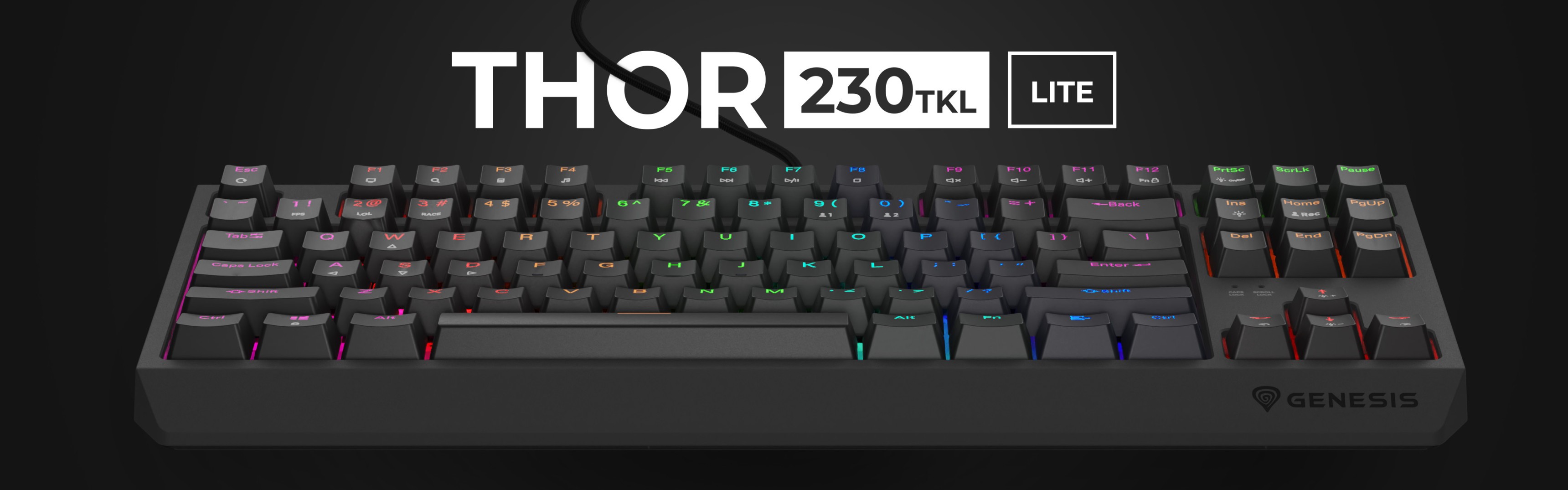 Teclado para juegos compacto con retroiluminación RGB personalizable, interruptores mecánicos Outemu Red y diseño intercambiable en caliente