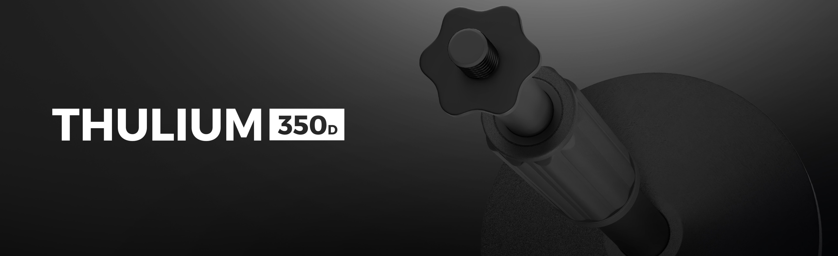 Primer plano del pie de micrófono Genesis Thulium 350D, mostrando el mando ajustable y el elegante diseño negro