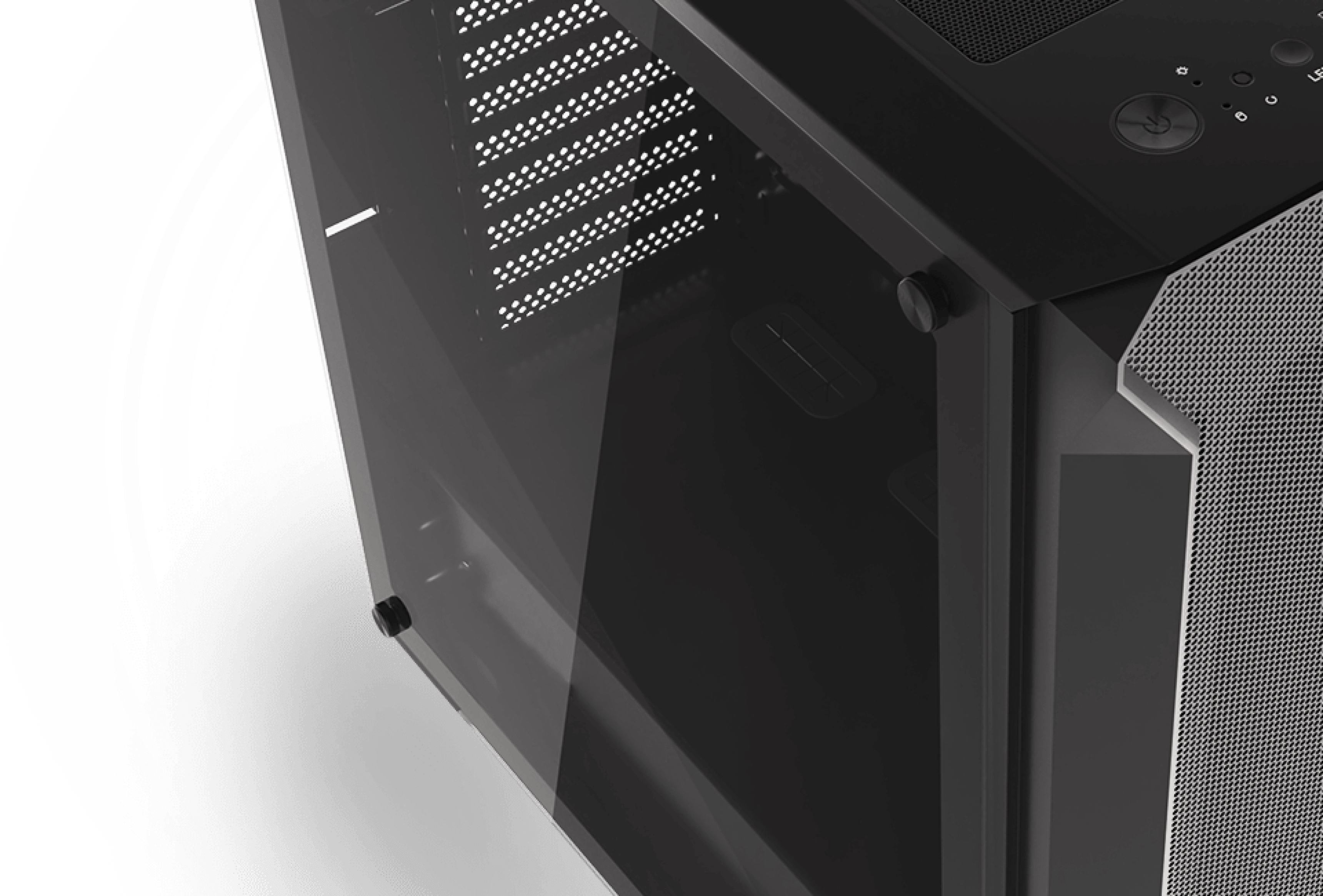 Caja torre Genesis IRID 505 V2 MIDI negra con ventana lateral transparente y panel frontal ventilado