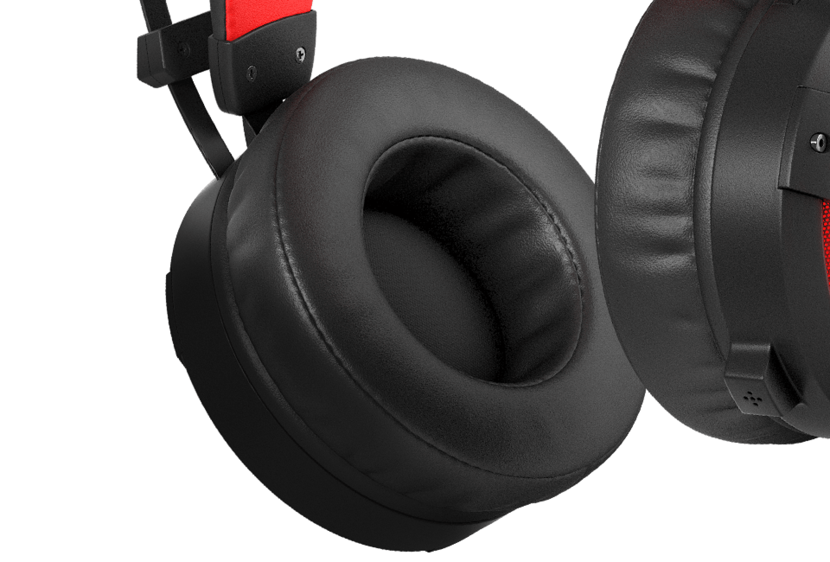 Auriculares over-ear Genesis Neon 360 negros y rojos con auricular acolchado y micrófono. Con detalles iluminados para un aspecto elegante